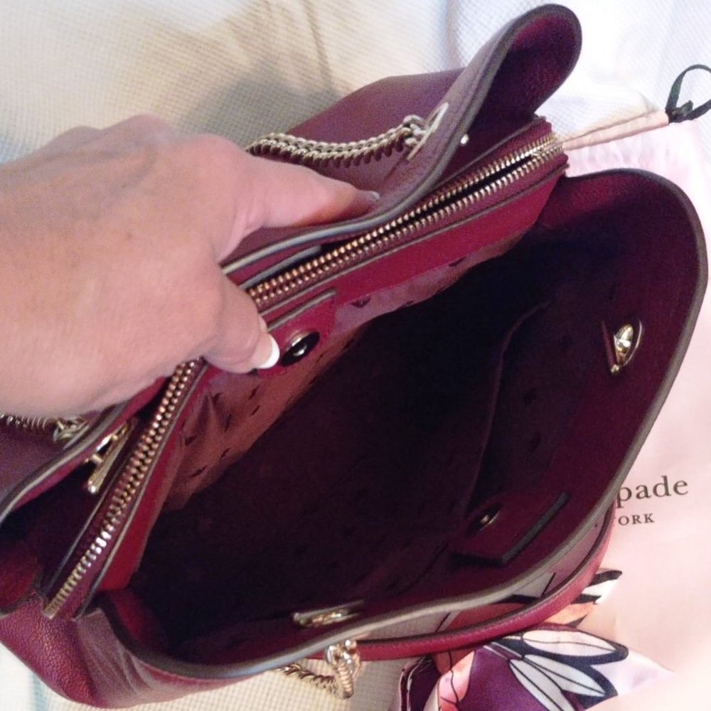 Kate Spade Double Bundle Jordyn Chain Tote w/Wallet in Blackberry Preserve - Picture 8 of 15